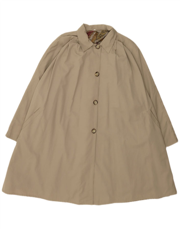 Trench oversize da donna vintage UK 10 piccolo cotone beige