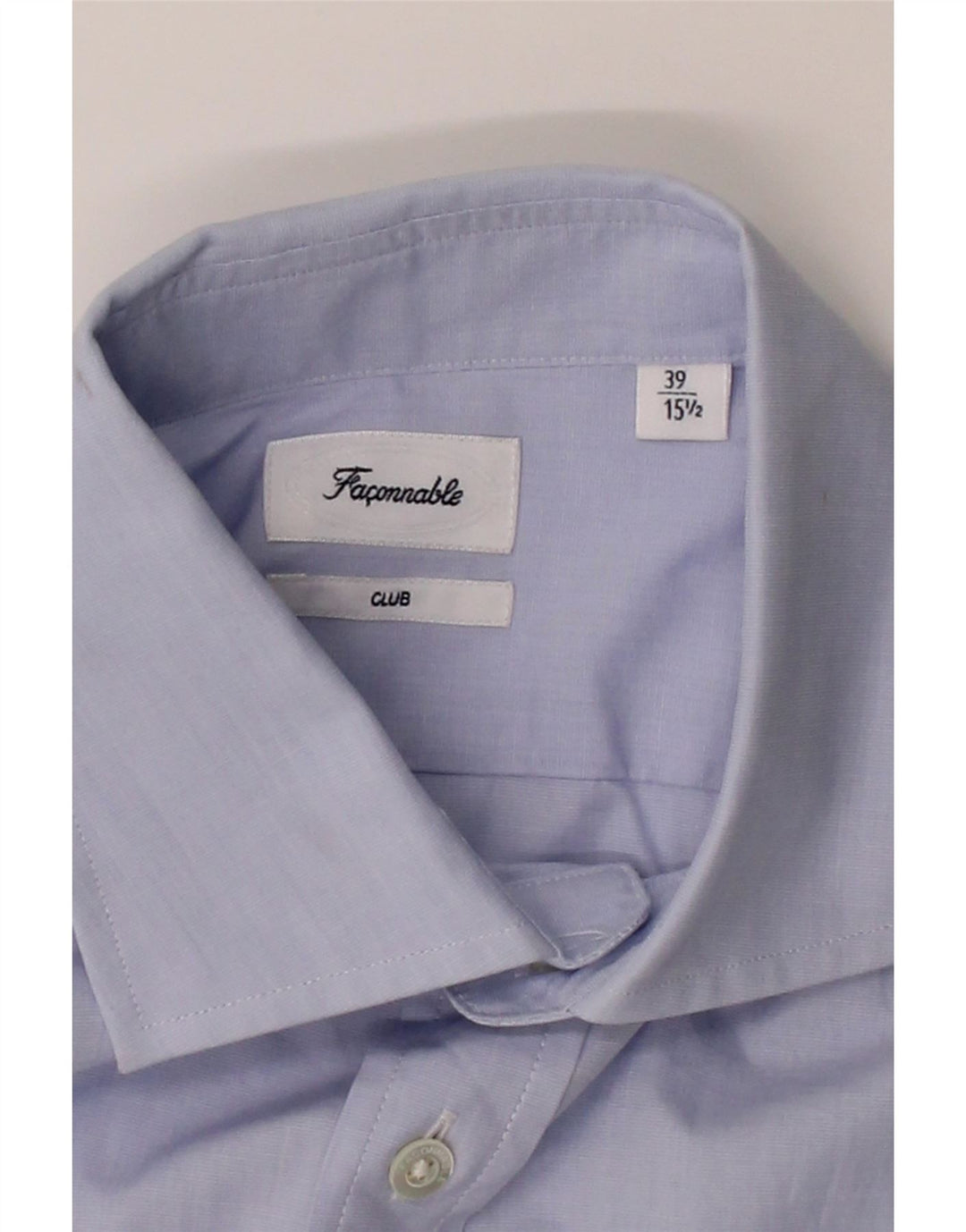 FACONNABLE Mens Club Shirt Size 15 1/2 39 Medium Blue Cotton Vintage Faconnable and Second-Hand Faconnable from Messina Hembry 