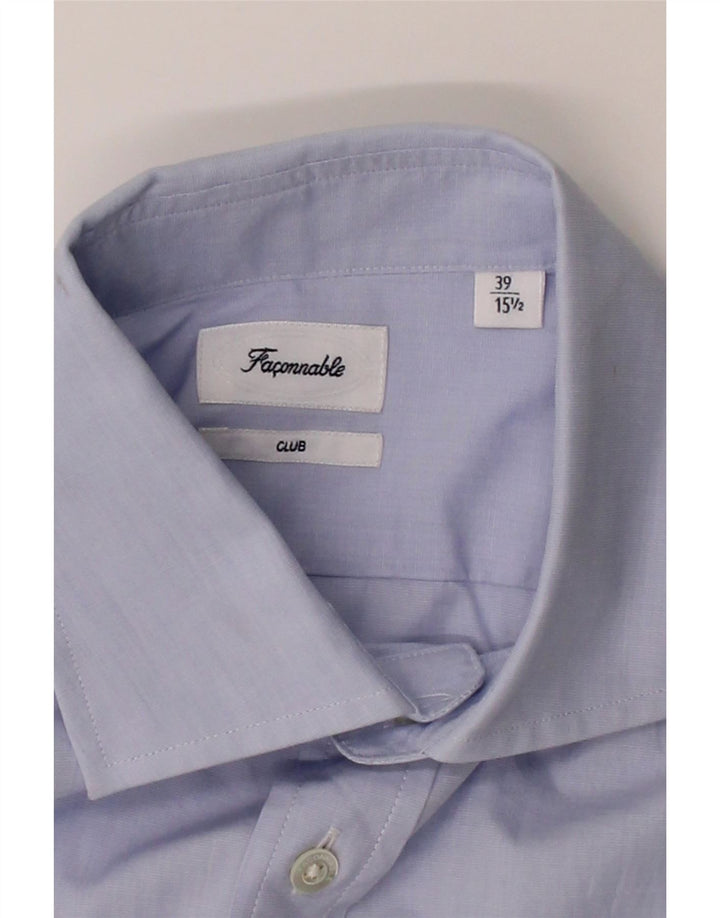 FACONNABLE Mens Club Shirt Size 15 1/2 39 Medium Blue Cotton Vintage Faconnable and Second-Hand Faconnable from Messina Hembry 