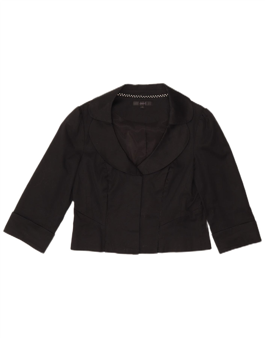 Giacca bolero con maniche a 3/4 da donna Coast UK 12 cotone nero medio