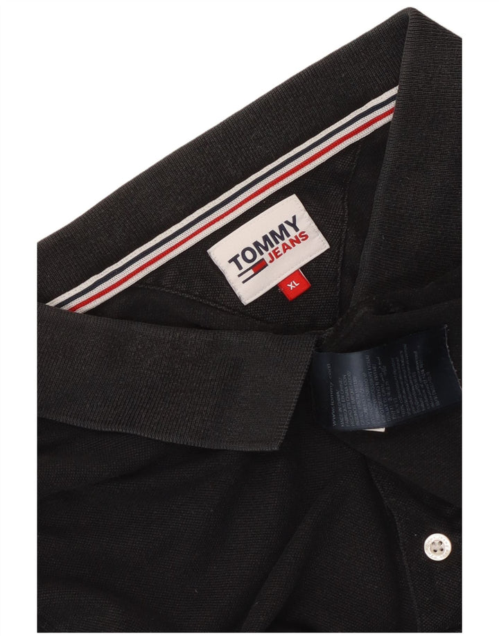 Polo da uomo Tommy Hilfiger XL in cotone nero