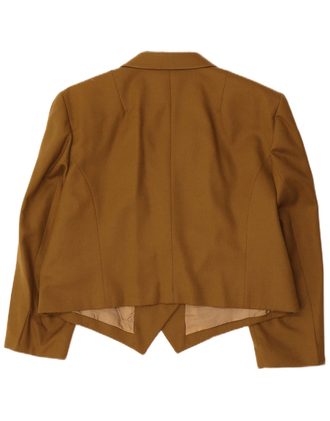 Giacca bolero doppiopetto vintage da donna con maniche a 3/4 IT 46 grande color kaki