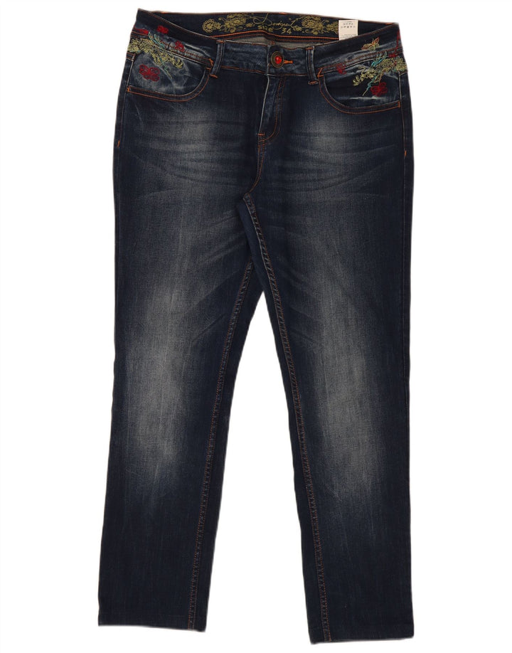 Jeans slim grafici da donna Desigual W34 L29 poliestere blu navy