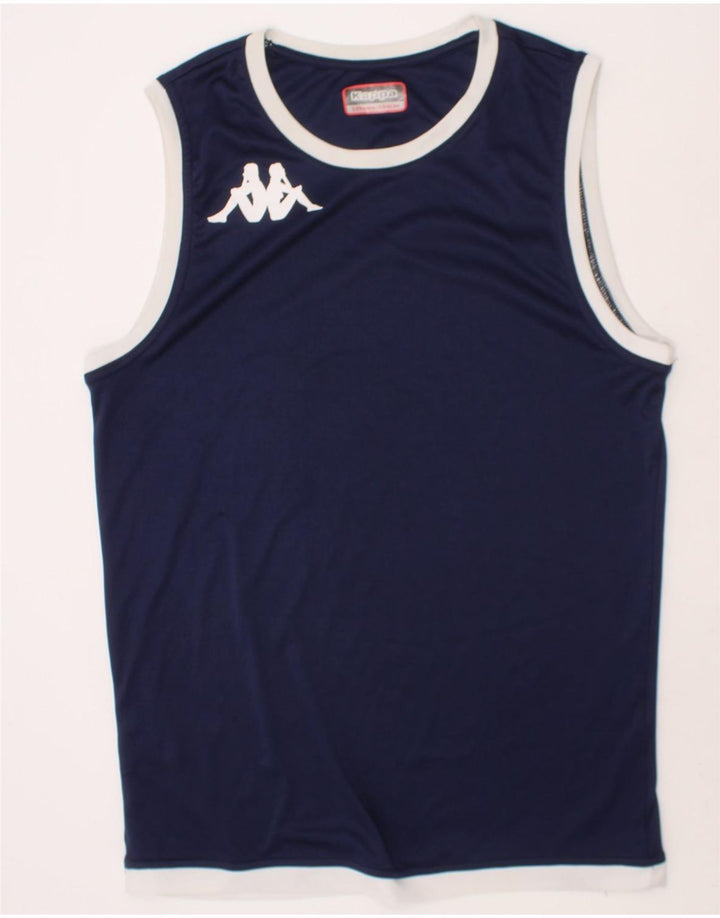 KAPPA Boys Vest Top 13-14 Years Navy Blue Polyester Vintage Kappa and Second-Hand Kappa from Messina Hembry 