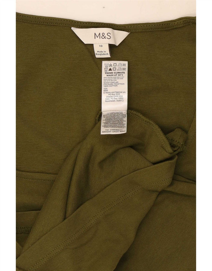 Maglietta da donna Marks & Spencer Top UK 10 piccola in cotone kaki