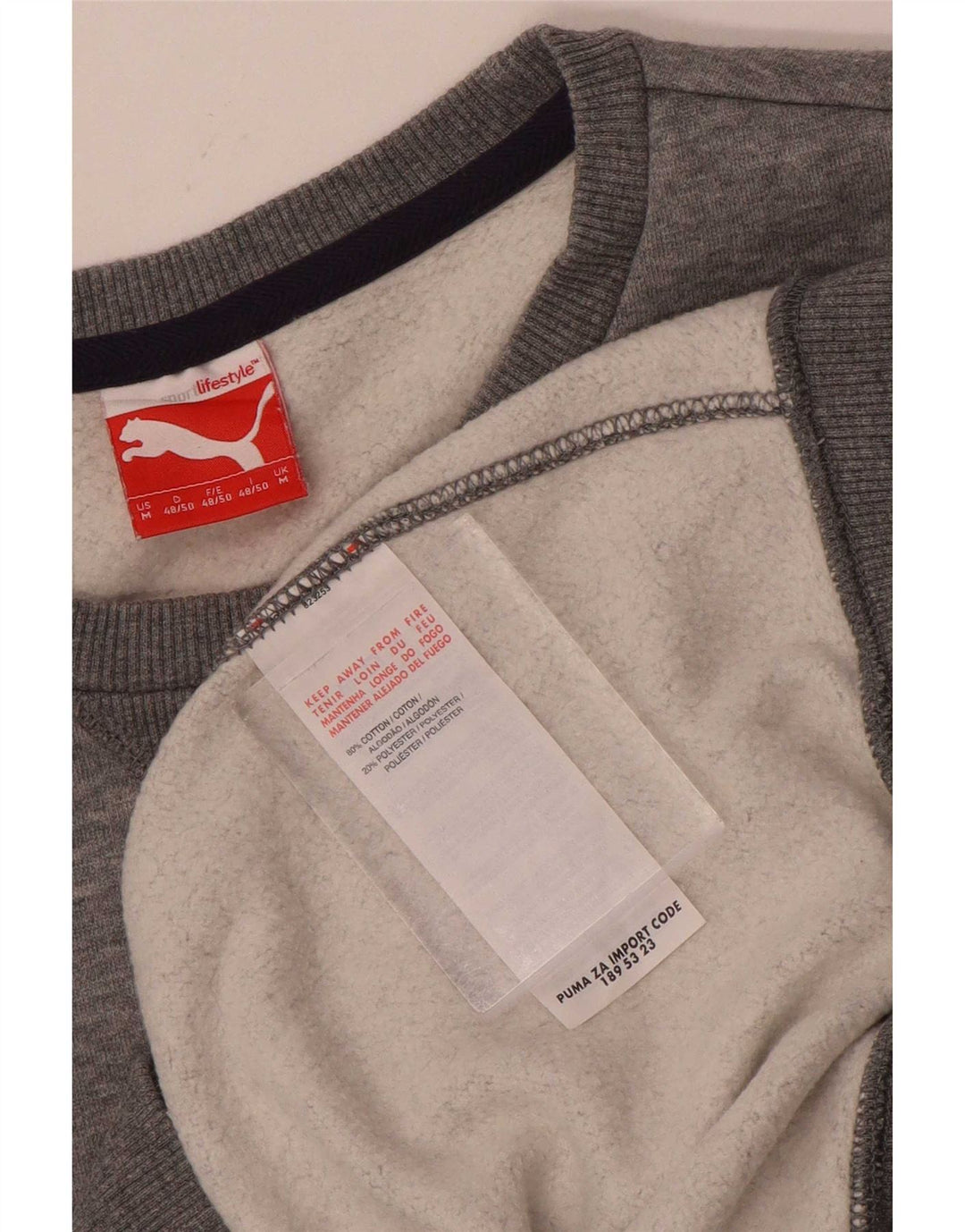 Felpa da uomo con vestibilità regolare grafica Puma, cotone grigio medio