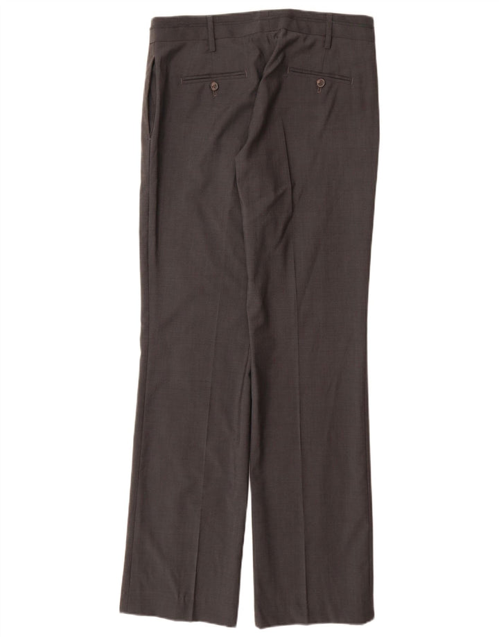 MASSIMO DUTTI Pantaloni da abito dritti da donna EU 38 Small W28 L33 Lana grigia