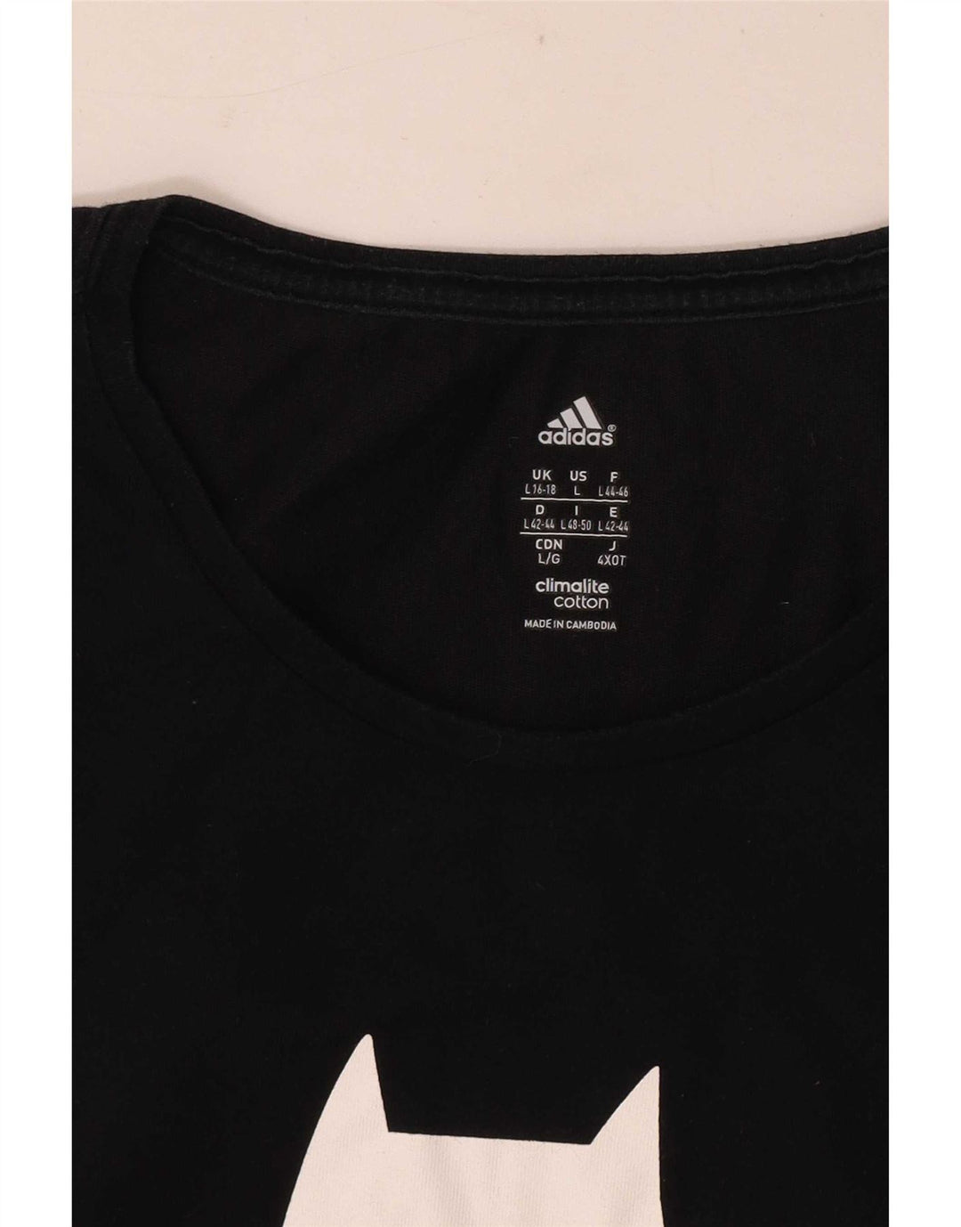 T-shirt grafica regolare da donna Adidas UK 16/18 grande nera