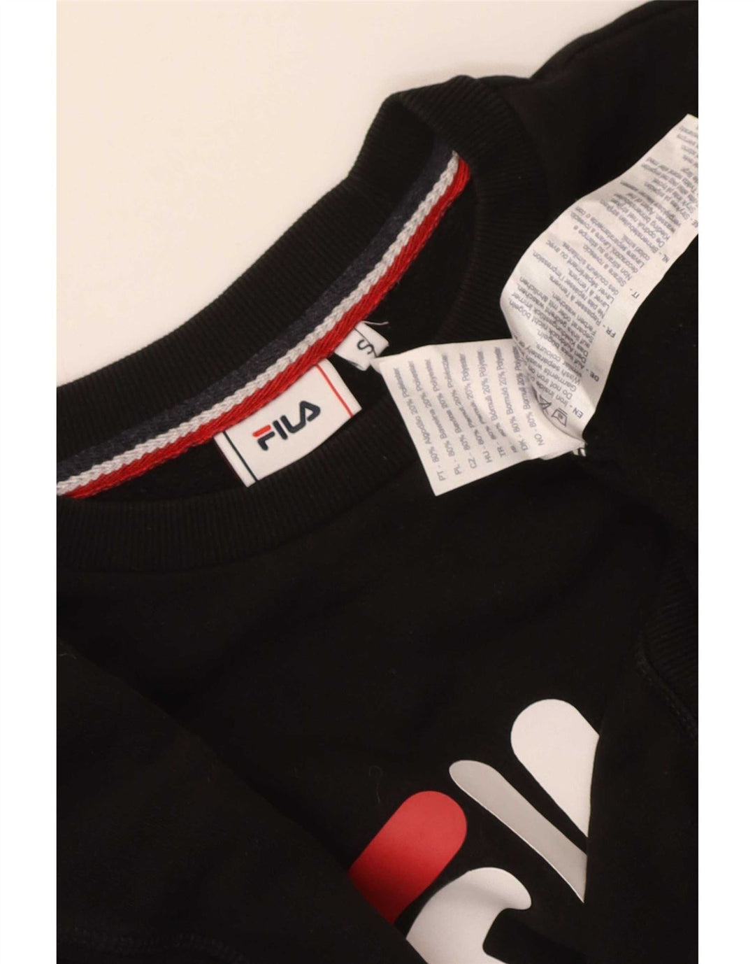 Fila Felpa grafica da uomo Maglione piccolo cotone nero