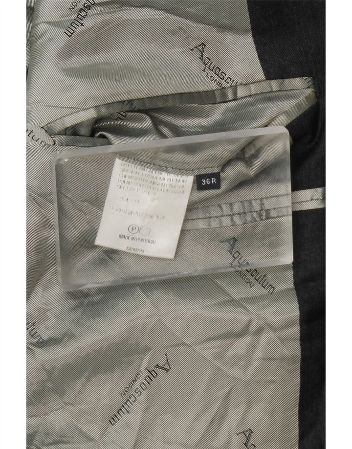 Giacca blazer da uomo a 2 bottoni Aquascutum UK 36 piccola lana grigia