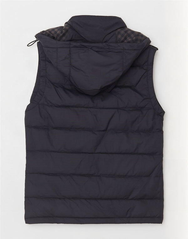 Jack Wills Mens Hooded Padded Gilet UK 38 Medium Navy Blue Nylon