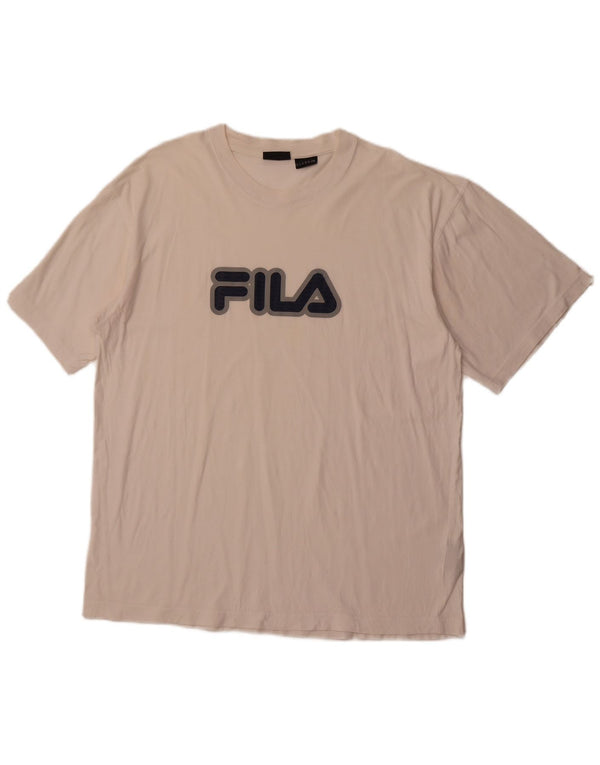 T-shirt grafica da uomo FILA Top XL in cotone bianco