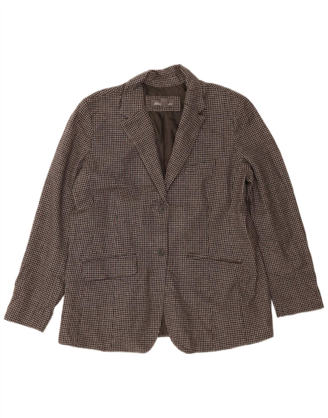 Eddie Bauer Giacca blazer a 2 bottoni da donna US 20 2XL Lana pied de poule grigia