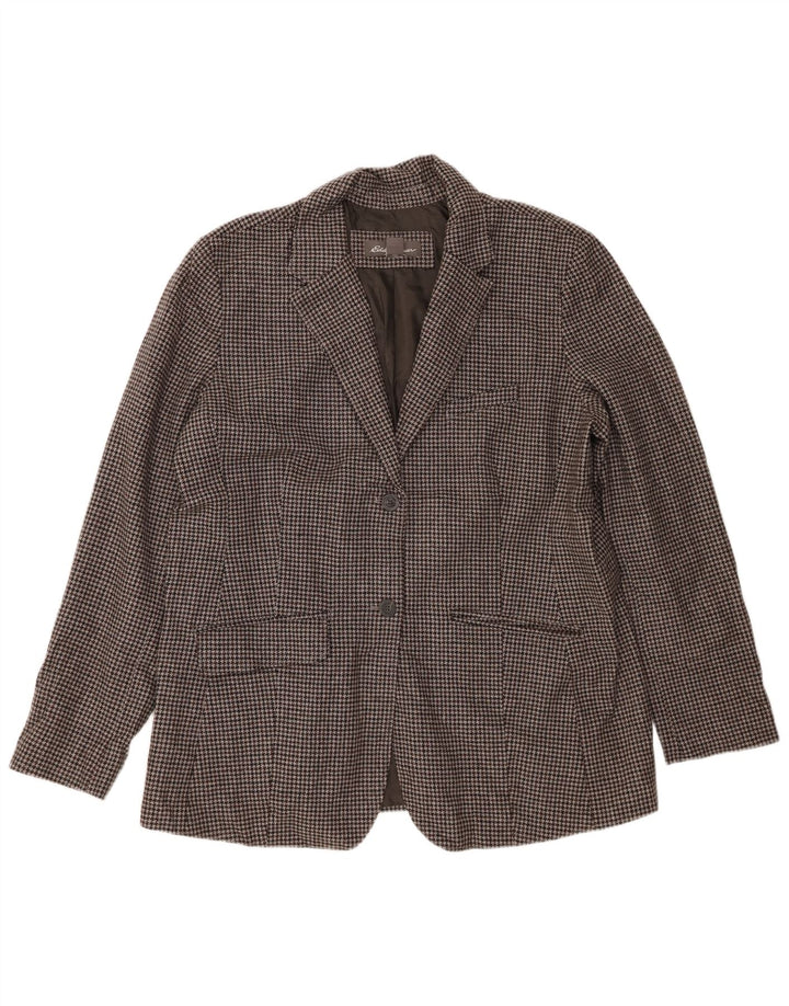 Eddie Bauer Giacca blazer a 2 bottoni da donna US 20 2XL Lana pied de poule grigia