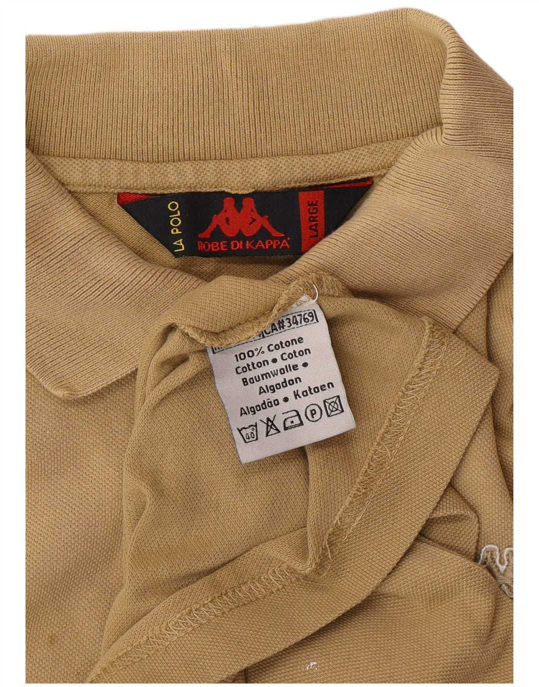 Polo KAPPA da uomo grande in cotone beige