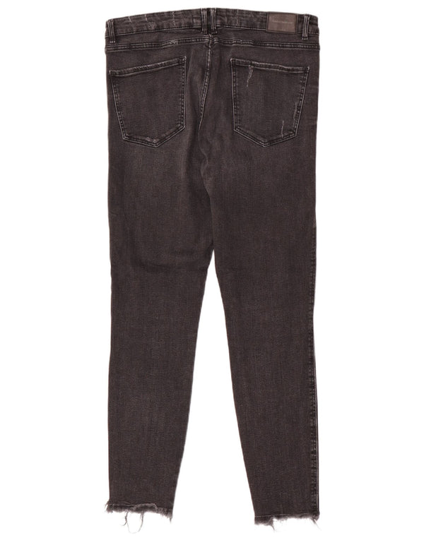 Jeans skinny effetto consumato Trafaluc da donna Zara EU 44 XL W34 L28 cotone nero