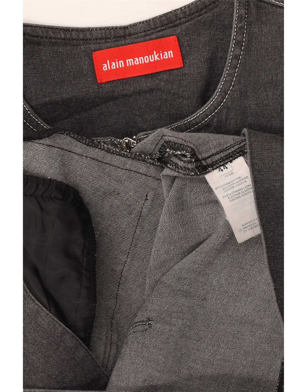 Giacca Blazer in Denim da Donna Alain Manoukian IT 44 Cotone Grigio Medio