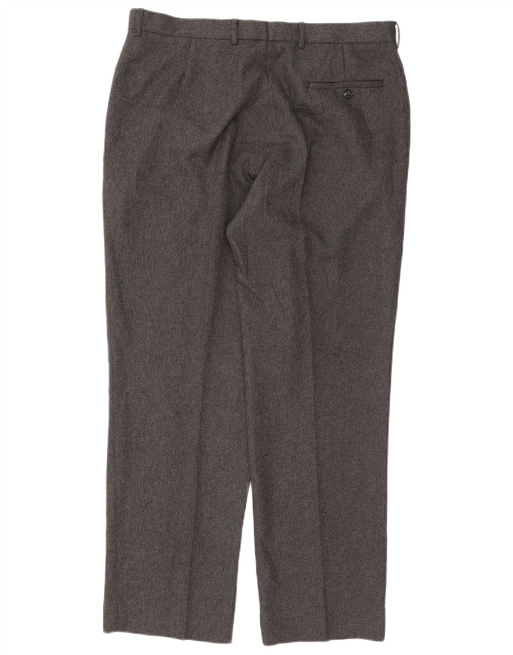 Pantaloni da abito dritti da uomo Marks & Spencer W36 L31 poliestere grigio