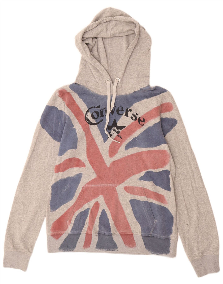 Felpa con cappuccio grafica da donna Converse UK 14 Colorblock grigio medio