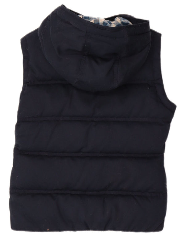 JACK WILLS Gilet imbottito con cappuccio da donna UK 8 Small Poliestere blu navy