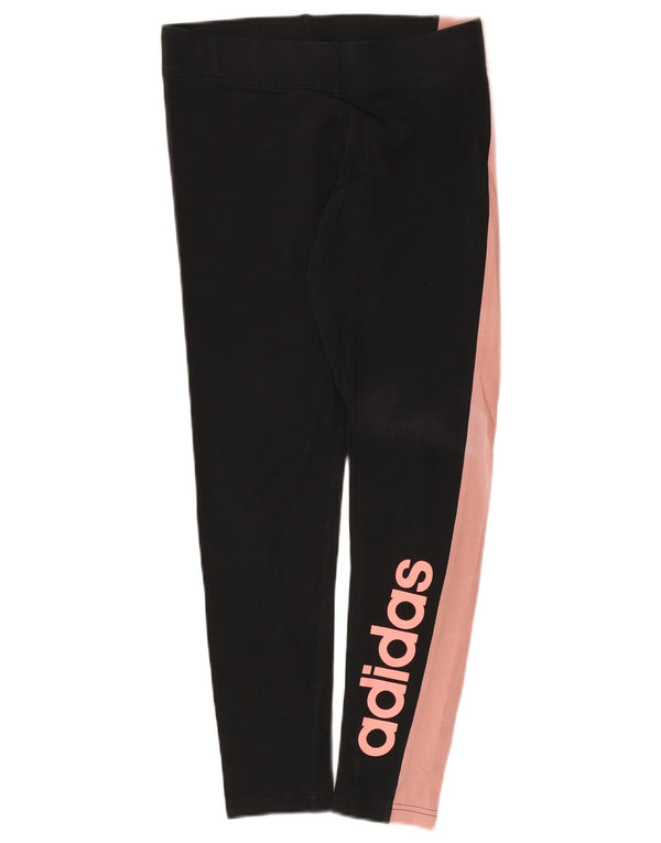 Leggings grafici da donna Adidas UK 12/14 Cotone color block nero medio