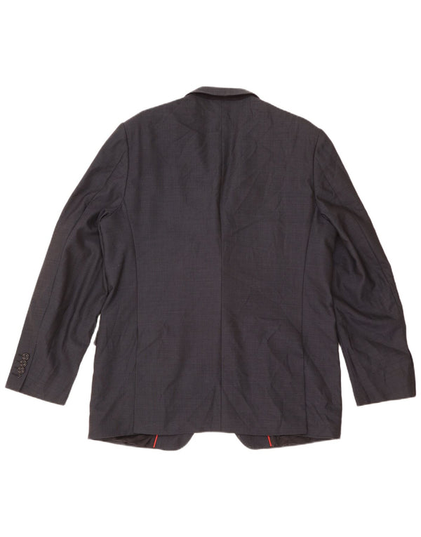 Giacca blazer da uomo a 2 bottoni Burberry taglia 54 grande blu navy in lana vergine