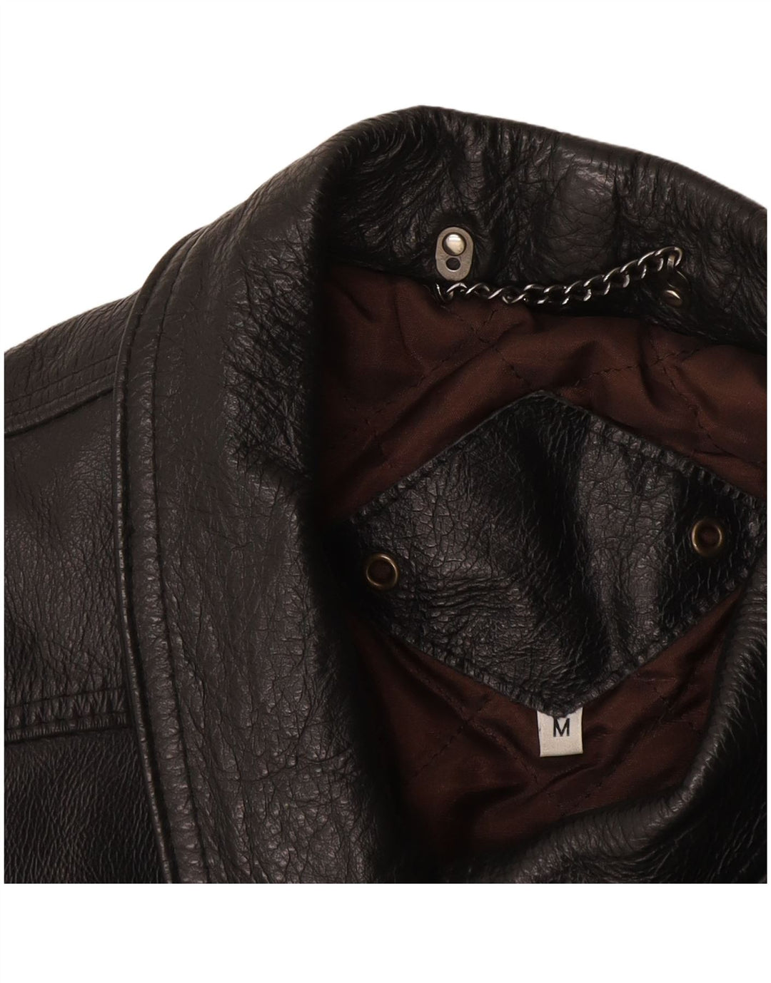 Giacca in pelle vintage da uomo UK 38 media nera