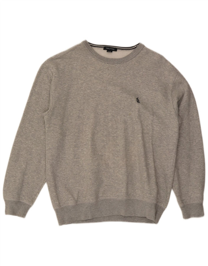 NAUTICA Felpa da uomo Maglione grande in cotone grigio
