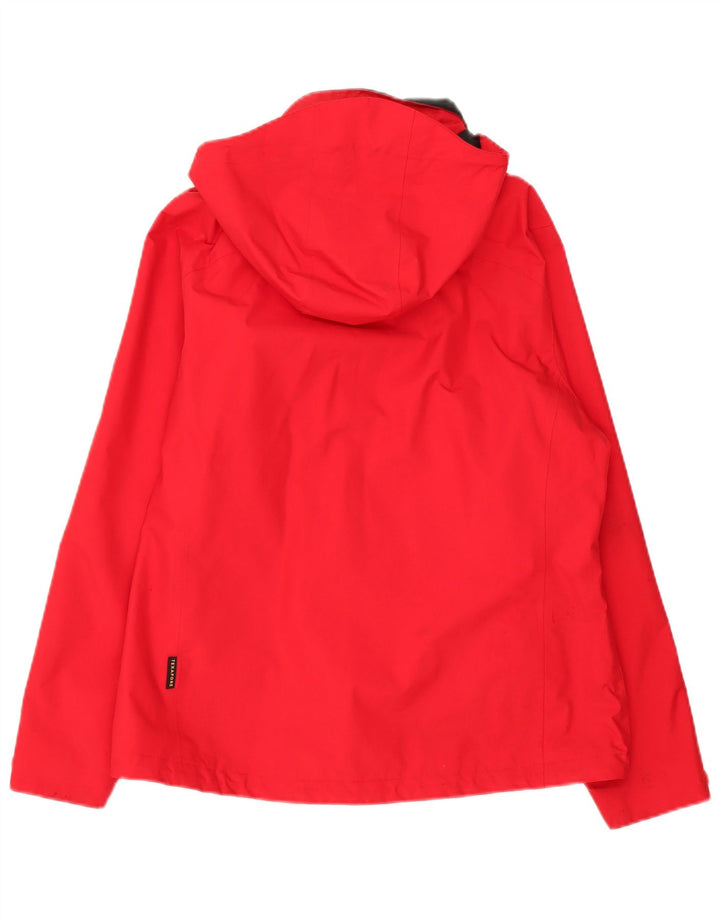 Giacca a vento con cappuccio da donna Jack Wolfskin UK 16 Large Rosso Poliammide