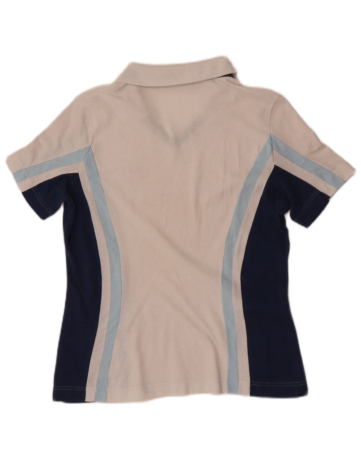 Polo da donna Sergio Tacchini UK 12 cotone color block bianco medio