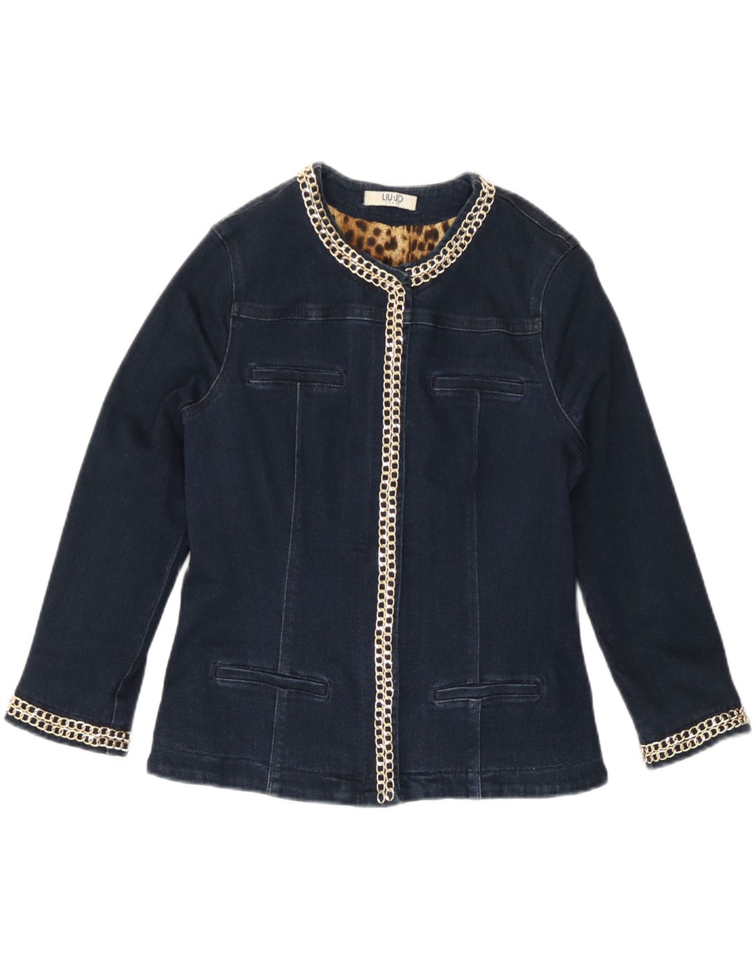 Giacca in denim con maniche a 3/4 da donna Liu Jo UK 10 Small Blu Navy