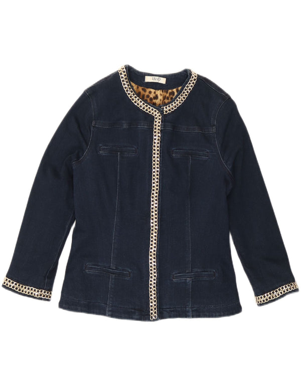 Giacca in denim con maniche a 3/4 da donna Liu Jo UK 10 Small Blu Navy