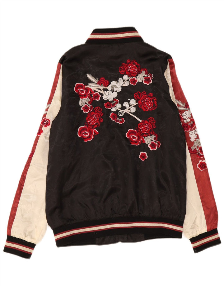 Giubbotto bomber grafico da donna Biba UK 8 piccolo poliestere floreale nero