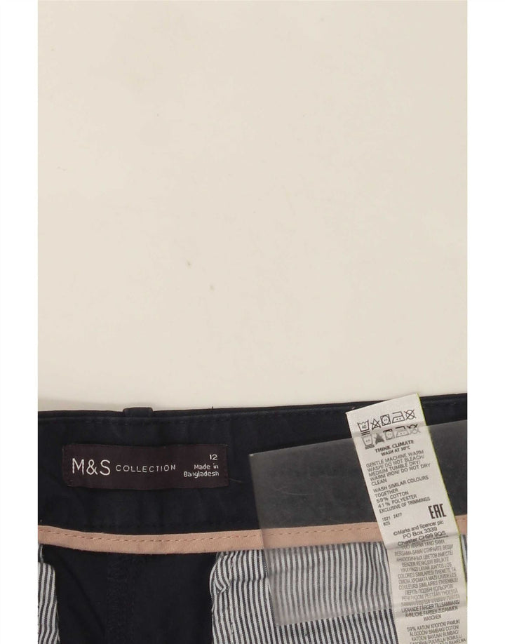 Pantaloncini chino da donna Marks & Spencer UK 12 medi W32 cotone blu navy