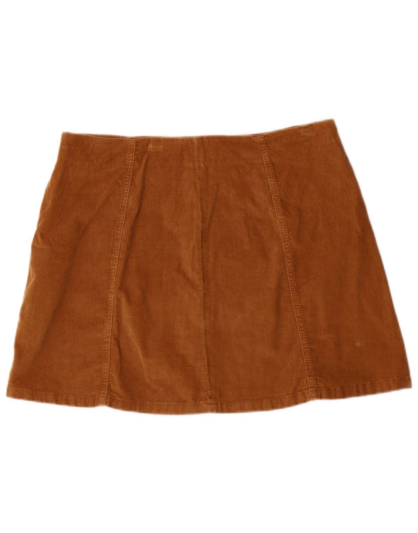 Mini gonna in velluto a coste da donna a vita bassa Superdry grande W34 cotone marrone