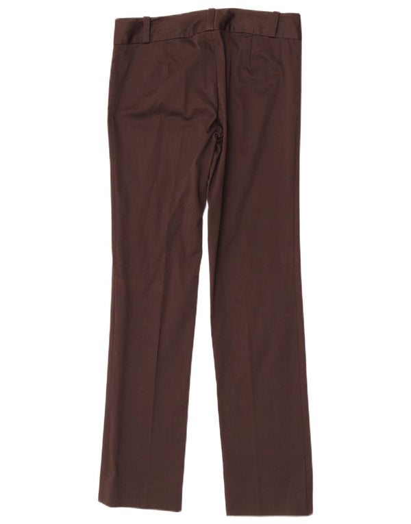 Zara Womens Straight Casual Trousers EU 34 2XS W24 L30 Brown Cotton