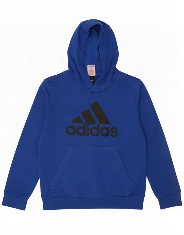 Felpa con cappuccio grafica Adidas da ragazzo 9-10 anni blu