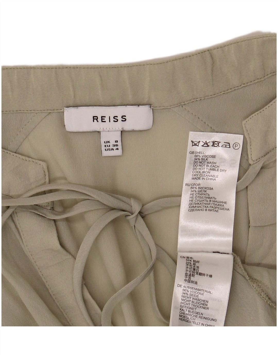 Camicetta oversize da donna Reiss Top UK 8 Small verde viscosa