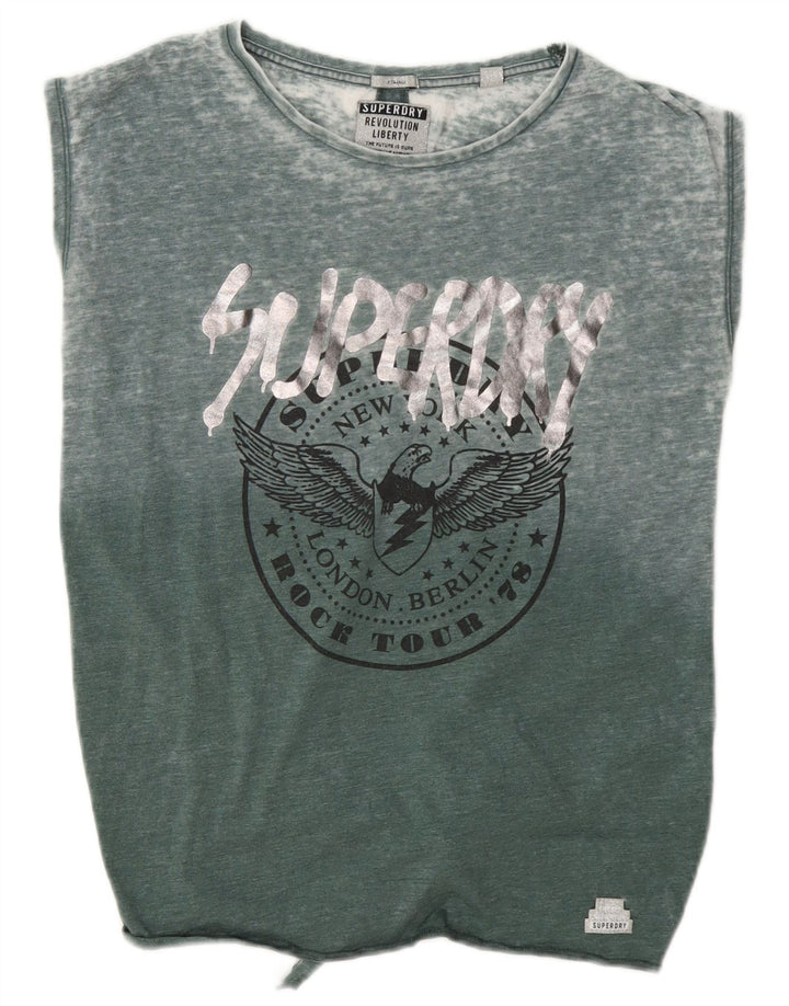 Canottiera grafica oversize da donna Superdry UK 8 Small Cotone verde