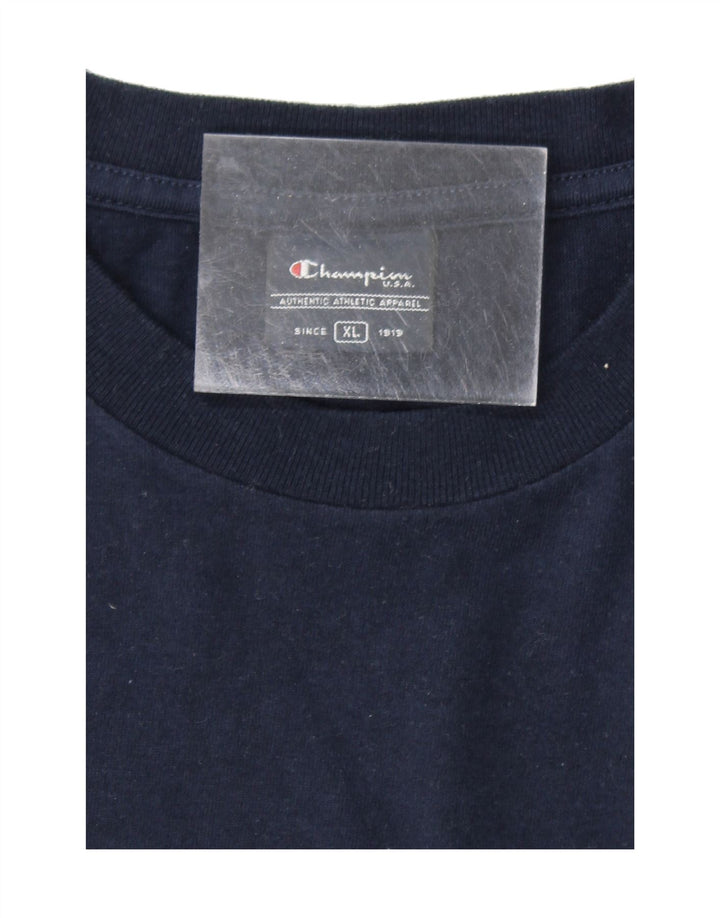 CHAMPION Mens T-Shirt Top XL Navy Blue Vintage Champion and Second-Hand Champion from Messina Hembry 