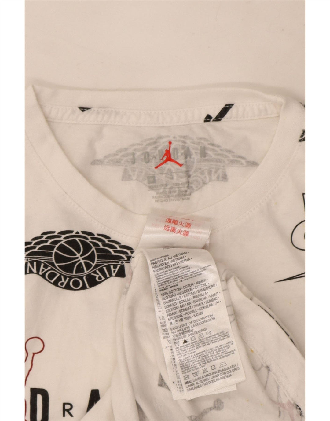 T-shirt grafica Jordan da bambino, 10-11 anni, cotone bianco medio