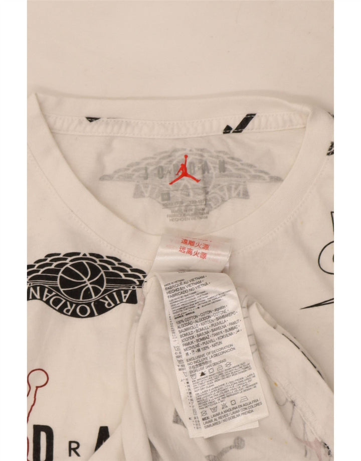 T-shirt grafica Jordan da bambino, 10-11 anni, cotone bianco medio