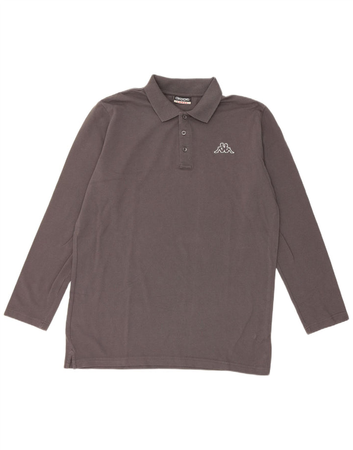 Polo Kappa Uomo Manica Lunga Large in Cotone Grigio