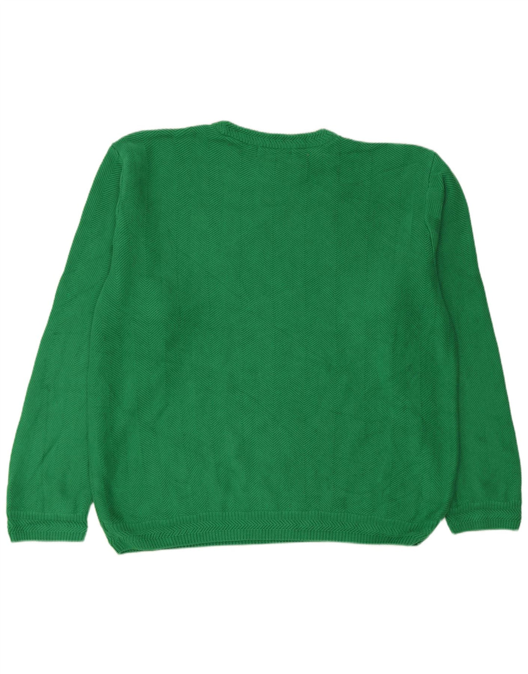 Chaps Uomo Maglione Girocollo Maglione XL Verde Cotone a Spina di Pesce