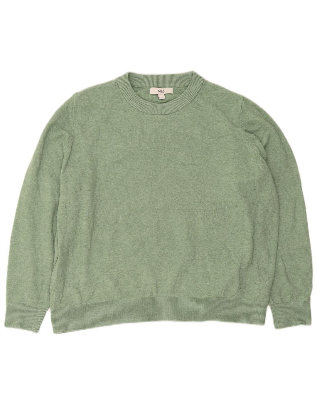 Maglione maglione girocollo oversize da donna Marks & Spencer UK 16 grande verde
