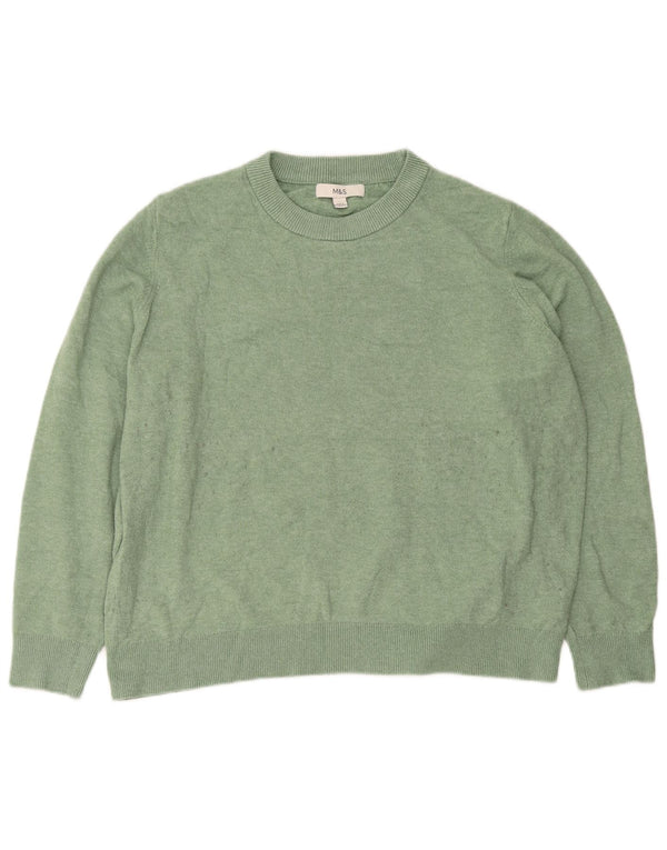 Maglione maglione girocollo oversize da donna Marks & Spencer UK 16 grande verde
