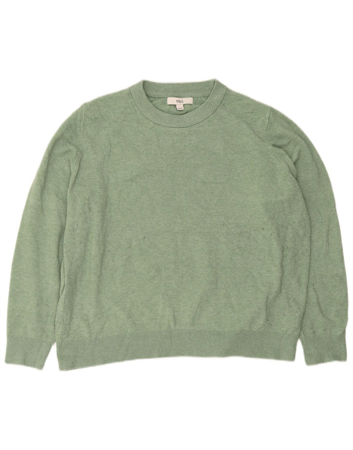 Maglione maglione girocollo oversize da donna Marks & Spencer UK 16 grande verde