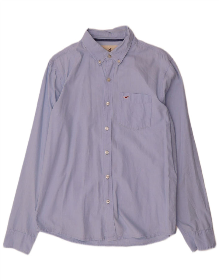Camicia Hollister da uomo grande in cotone blu