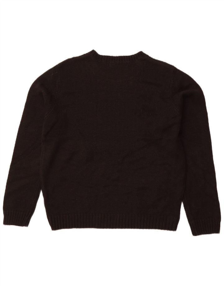 Maglione maglione girocollo da donna Zara UK 14 grande acrilico nero