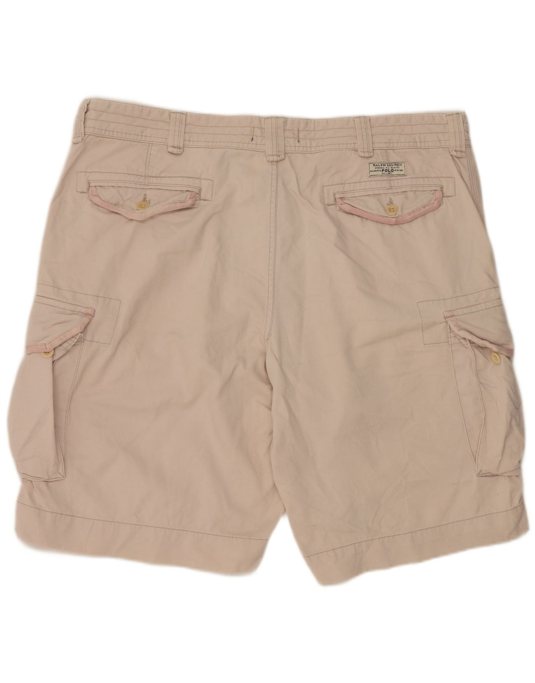 Pantaloncini cargo da uomo Ralph Lauren W40 XL in cotone beige